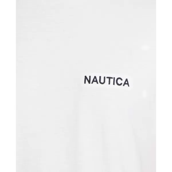 Nautica Mens Short Sleeve Solid Crew Neck TShirtBright White Solid