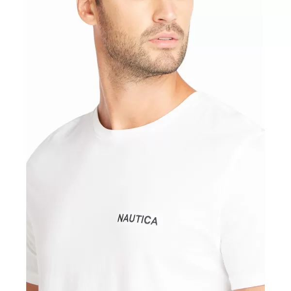 Nautica Mens Short Sleeve Solid Crew Neck TShirtBright White Solid
