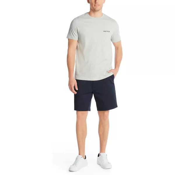 Nautica Mens Short Sleeve Solid Crew Neck TShirtGrey Heather