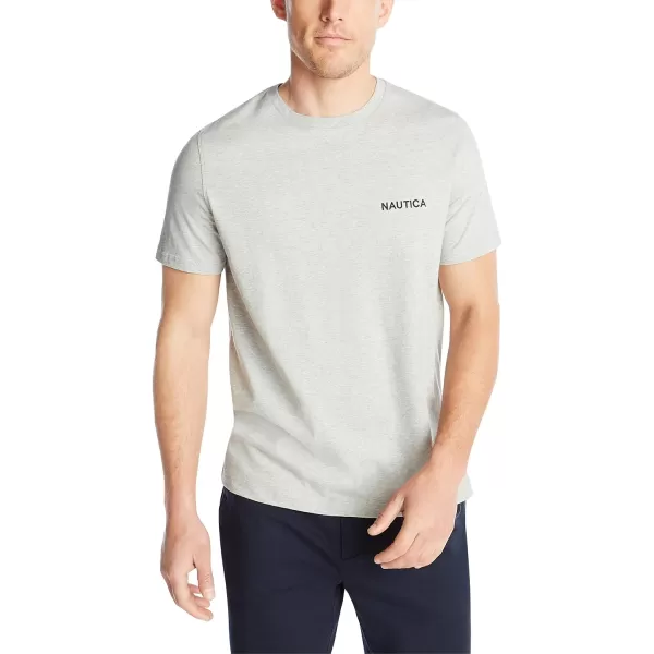 Nautica Mens Short Sleeve Solid Crew Neck TShirtGrey Heather