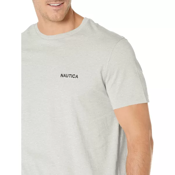 Nautica Mens Short Sleeve Solid Crew Neck TShirtGrey Heather