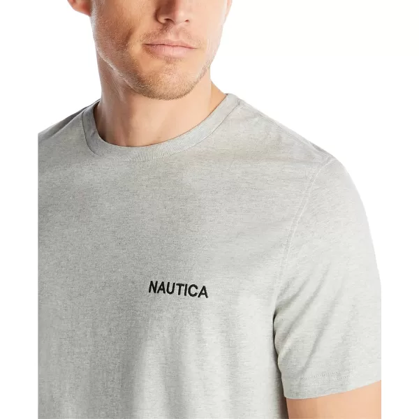 Nautica Mens Short Sleeve Solid Crew Neck TShirtGrey Heather