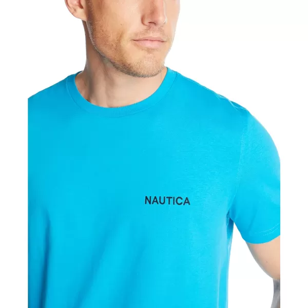 Nautica Mens Short Sleeve Solid Crew Neck TShirtHawaiian Ocean