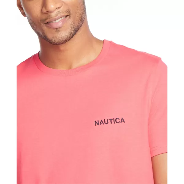 Nautica Mens Short Sleeve Solid Crew Neck TShirtMelon Berry