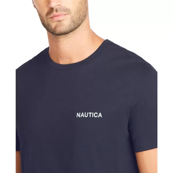 Nautica Mens Short Sleeve Solid Crew Neck TShirtNavy Solid