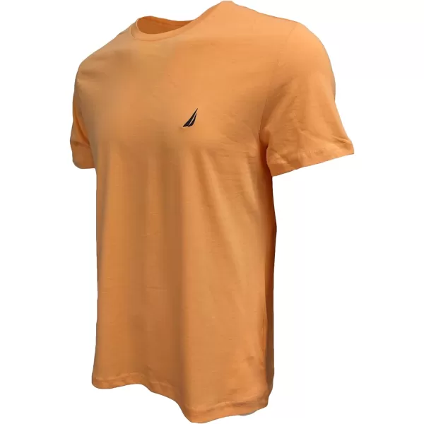 Nautica Mens Short Sleeve Solid Crew Neck TShirtOrange Sorbet