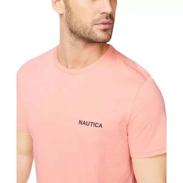 Nautica Mens Short Sleeve Solid Crew Neck TShirtPale Coral Solid