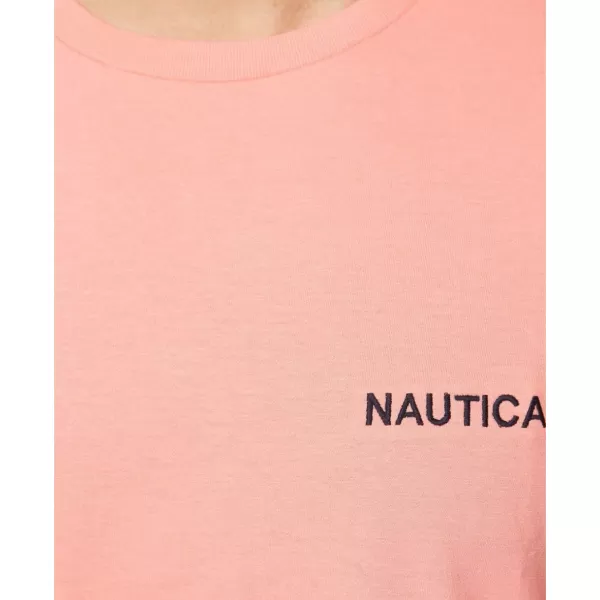 Nautica Mens Short Sleeve Solid Crew Neck TShirtPale Coral Solid