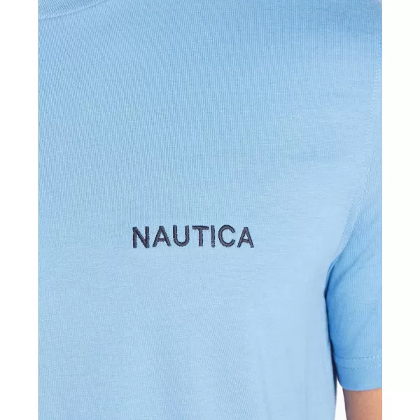 Nautica Mens Short Sleeve Solid Crew Neck TShirtRivieria Blue Solid