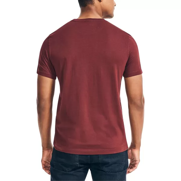 Nautica Mens Short Sleeve Solid Crew Neck TShirtRoyal Burgundy