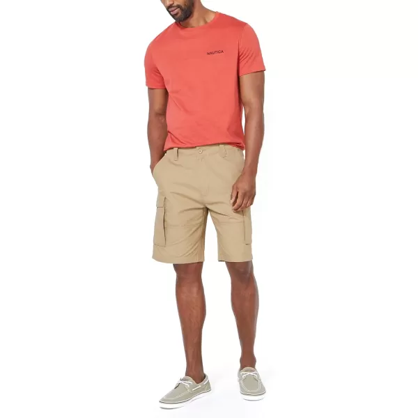 Nautica Mens Short Sleeve Solid Crew Neck TShirtSunbaked Red Solid