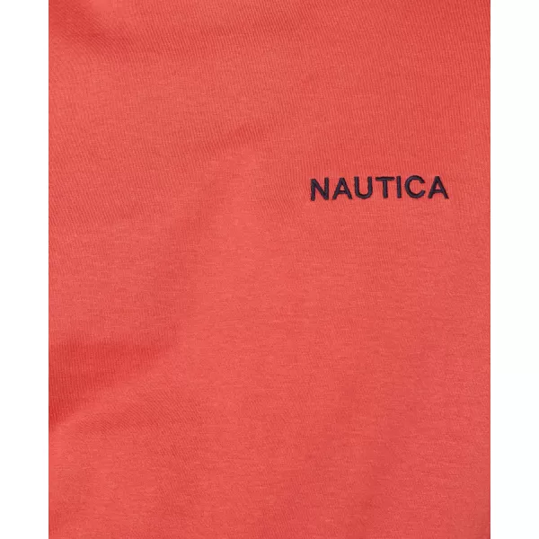 Nautica Mens Short Sleeve Solid Crew Neck TShirtSunbaked Red Solid