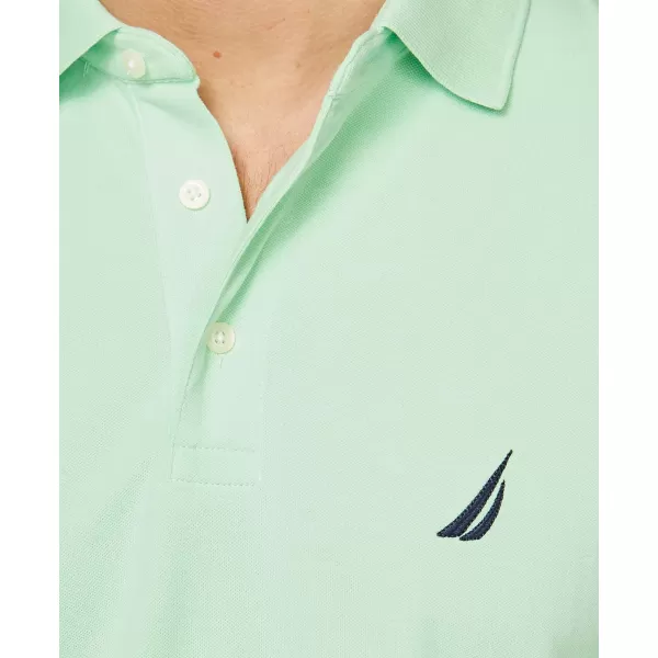 Nautica Mens Short Sleeve Solid Stretch Cotton Pique Polo ShirtAsh Green