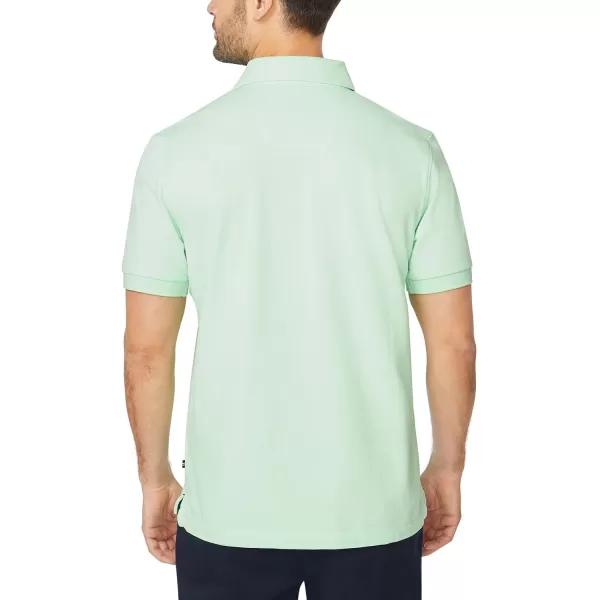 Nautica Mens Short Sleeve Solid Stretch Cotton Pique Polo ShirtAsh Green