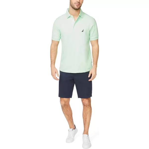 Nautica Mens Short Sleeve Solid Stretch Cotton Pique Polo ShirtAsh Green