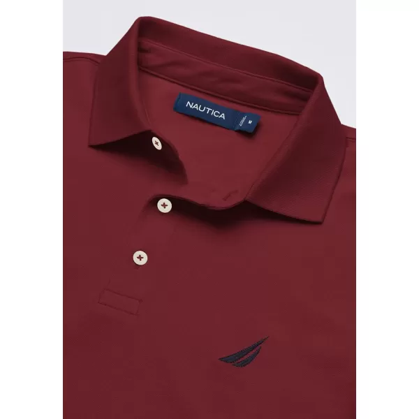 Nautica Mens Short Sleeve Solid Stretch Cotton Pique Polo ShirtBarolo