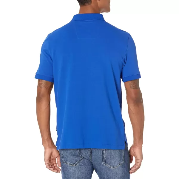 Nautica Mens Short Sleeve Solid Stretch Cotton Pique Polo ShirtBright Cobalt