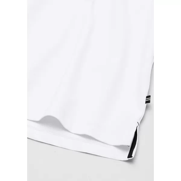 Nautica Mens Short Sleeve Solid Stretch Cotton Pique Polo ShirtBright White
