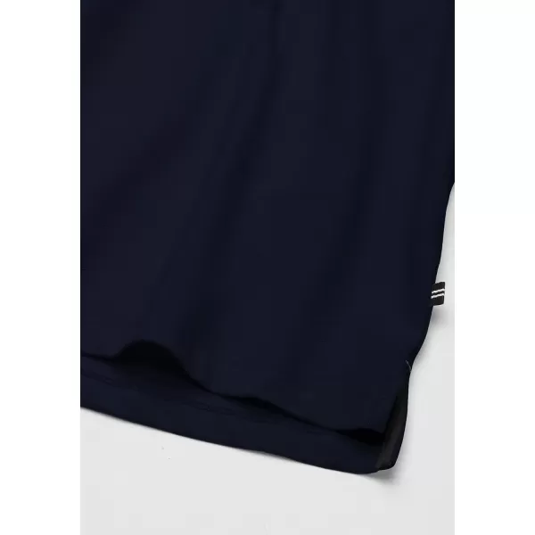 Nautica Mens Short Sleeve Solid Stretch Cotton Pique Polo ShirtNavy