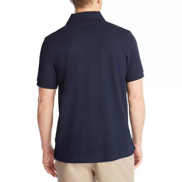 Nautica Mens Short Sleeve Solid Stretch Cotton Pique Polo ShirtNavy