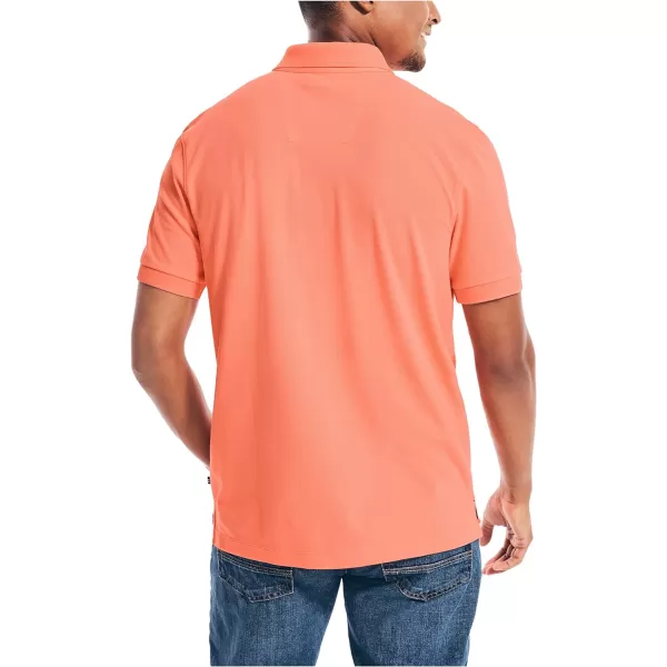 Nautica Mens Short Sleeve Solid Stretch Cotton Pique Polo ShirtPale Coral