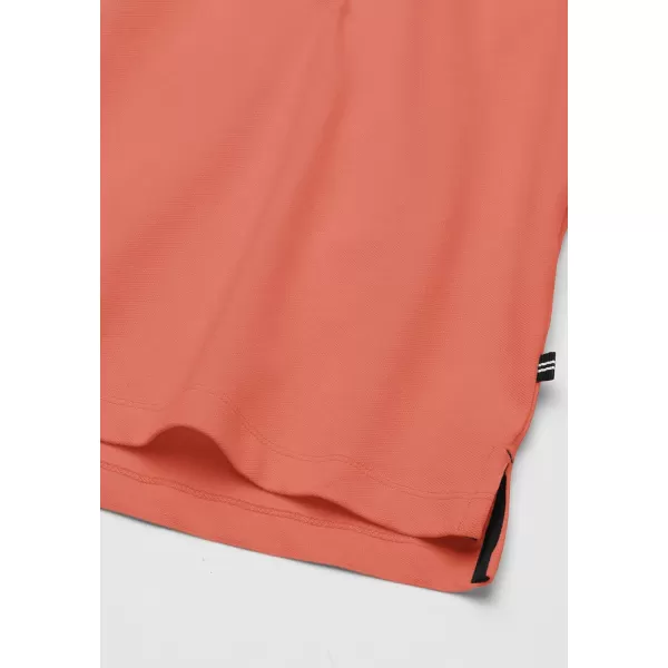Nautica Mens Short Sleeve Solid Stretch Cotton Pique Polo ShirtPale Coral