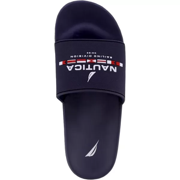 Nautica Mens Shower Sandals Open Toe Soft Slide House Slipper for Indoor amp OutdoorBertran Navy
