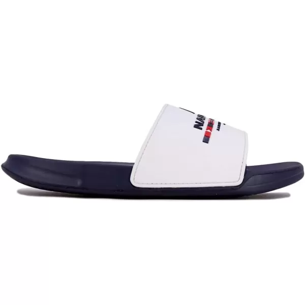 Nautica Mens Shower Sandals Open Toe Soft Slide House Slipper for Indoor amp OutdoorBertran White