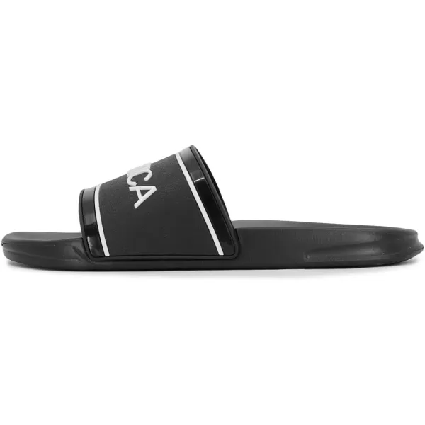 Nautica Mens Shower Sandals Open Toe Soft Slide House Slipper for Indoor amp OutdoorBlack
