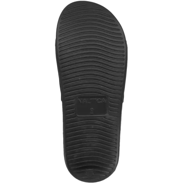 Nautica Mens Shower Sandals Open Toe Soft Slide House Slipper for Indoor amp OutdoorBlack