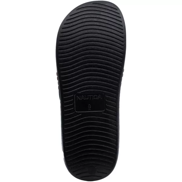 Nautica Mens Shower Sandals Open Toe Soft Slide House Slipper for Indoor amp OutdoorBlackharpp