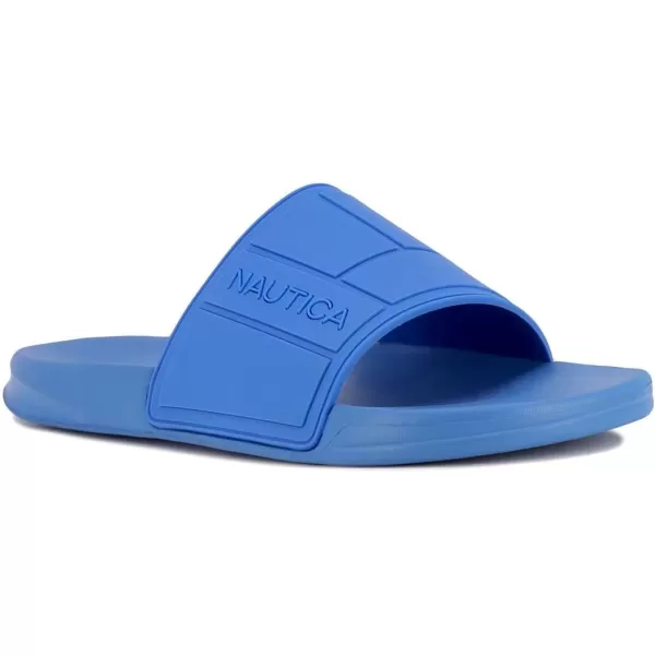 Nautica Mens Shower Sandals Open Toe Soft Slide House Slipper for Indoor amp OutdoorCobaltmono