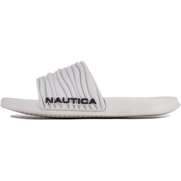 Nautica Mens Shower Sandals Open Toe Soft Slide House Slipper for Indoor amp OutdoorGrey Loch