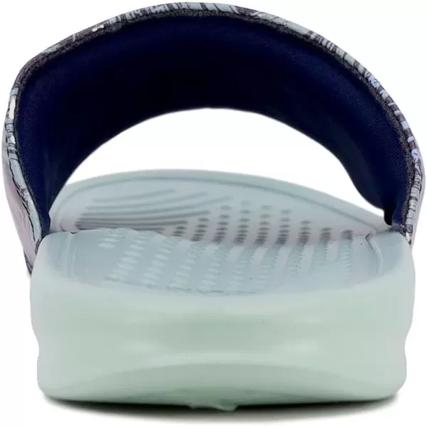 Nautica Mens Shower Sandals Open Toe Soft Slide House Slipper for Indoor amp OutdoorMidnight Palms Rivo