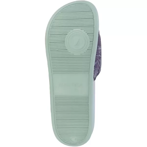 Nautica Mens Shower Sandals Open Toe Soft Slide House Slipper for Indoor amp OutdoorMidnight Palms Rivo