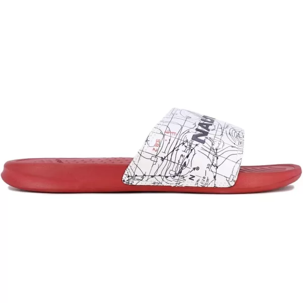 Nautica Mens Shower Sandals Open Toe Soft Slide House Slipper for Indoor amp OutdoorNautical Map Rivo