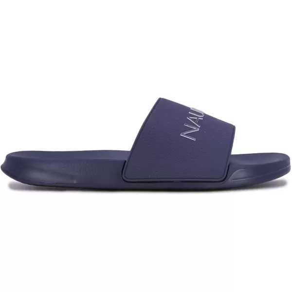 Nautica Mens Shower Sandals Open Toe Soft Slide House Slipper for Indoor amp OutdoorNavy Dolan