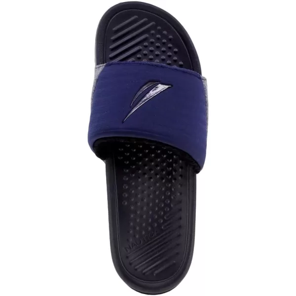 Nautica Mens Shower Sandals Open Toe Soft Slide House Slipper for Indoor amp OutdoorNavy Justo