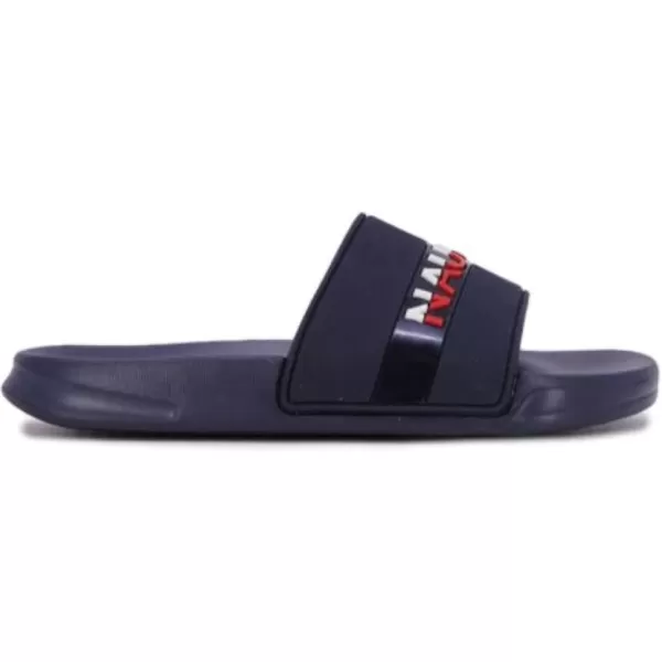 Nautica Mens Shower Sandals Open Toe Soft Slide House Slipper for Indoor amp OutdoorNavy Wakefield