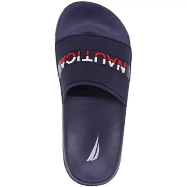 Nautica Mens Shower Sandals Open Toe Soft Slide House Slipper for Indoor amp OutdoorNavy Wakefield