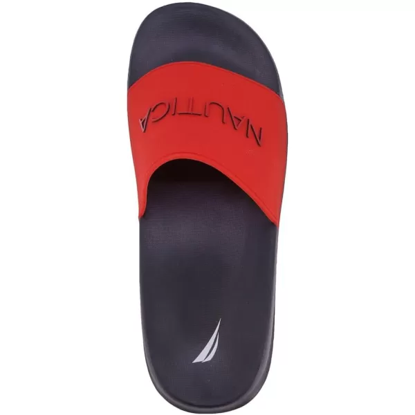 Nautica Mens Shower Sandals Open Toe Soft Slide House Slipper for Indoor amp OutdoorRed Dolan