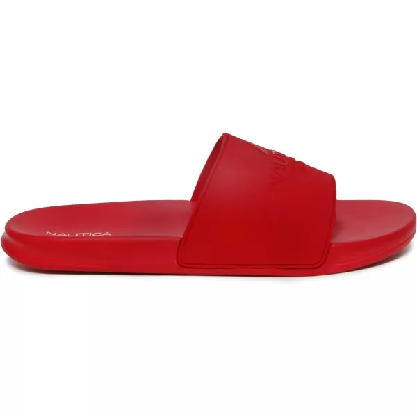 Nautica Mens Shower Sandals Open Toe Soft Slide House Slipper for Indoor amp OutdoorRed Porter