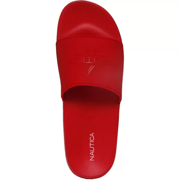 Nautica Mens Shower Sandals Open Toe Soft Slide House Slipper for Indoor amp OutdoorRed Porter