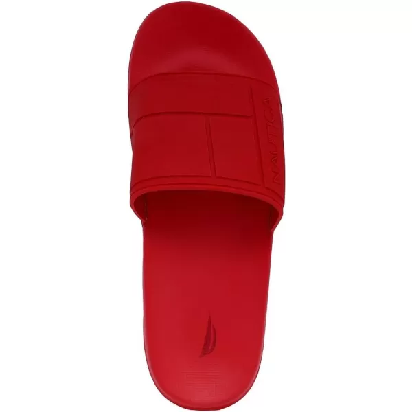 Nautica Mens Shower Sandals Open Toe Soft Slide House Slipper for Indoor amp OutdoorRedmono