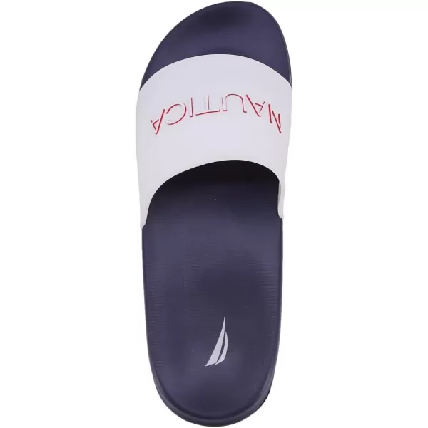 Nautica Mens Shower Sandals Open Toe Soft Slide House Slipper for Indoor amp OutdoorWhite Dolan