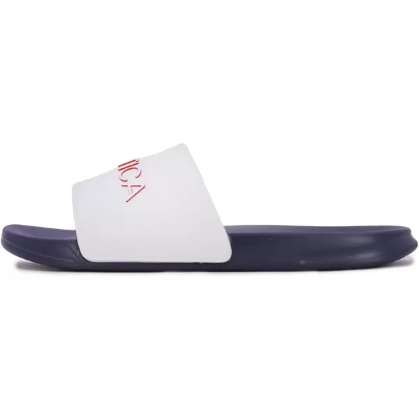 Nautica Mens Shower Sandals Open Toe Soft Slide House Slipper for Indoor amp OutdoorWhite Dolan