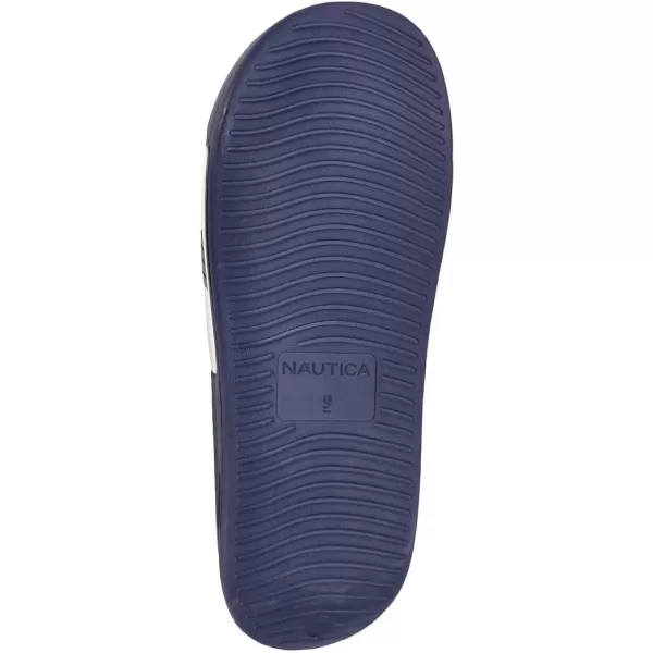 Nautica Mens Shower Sandals Open Toe Soft Slide House Slipper for Indoor amp OutdoorWhitemonte
