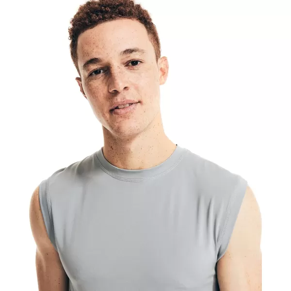 Nautica Mens Sleeveless Base Layer Solid Athletic Muscle Tank TopGrey