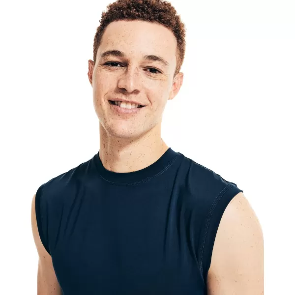 Nautica Mens Sleeveless Base Layer Solid Athletic Muscle Tank TopNavy