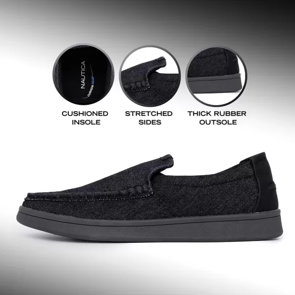 Nautica Mens SlipOn Loafers Casual Moc Toe Sneakers Boat Shoes Slipper for Men  Lightweight Comfortable  BreathableBlack Denim